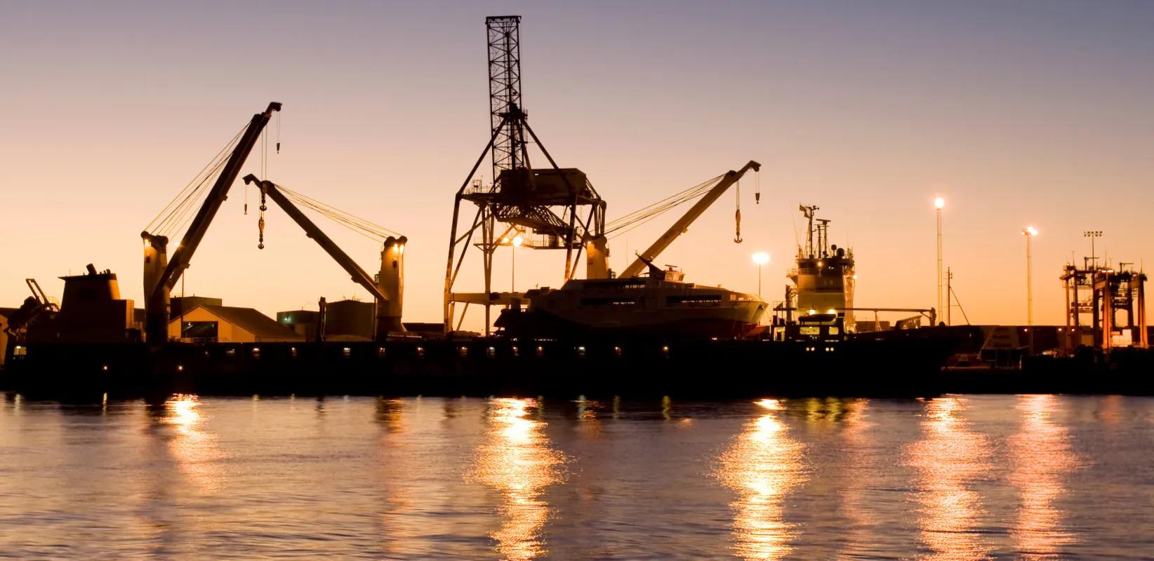 Fremantle Harbor at dusk